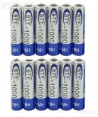 BTY Início Ni-MH AAA 1000mAh 1.2V recarregável 12pcs