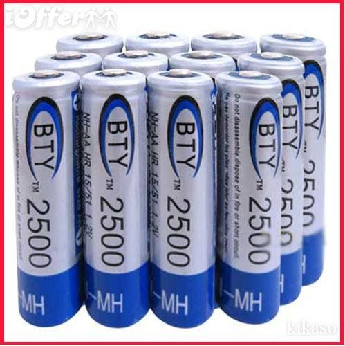 BTY Início Ni-MH AA 2500mAh 1.2V recarregável 12pcs