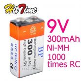 1 PCS BP 9V 9 volts 300mAh Ni-MH bateria recarregável